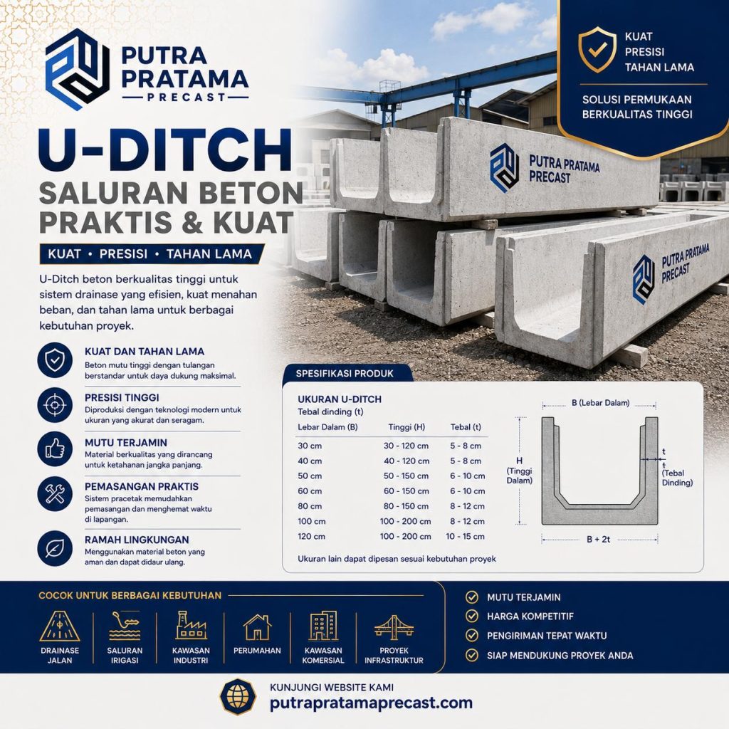 harga u-ditch kendal terbaru 2026